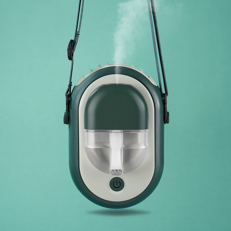 Portable Spray Fan USB Rechargeable Mini Hanging Neck Humidifier Three Gear Adjustable Outdoor Sports Small Fan
